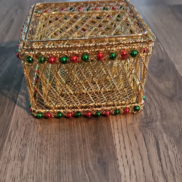 Gold Wire Mesh Decorative Nesting Boxes For Christmas Or All Year - Picture 3 of 3